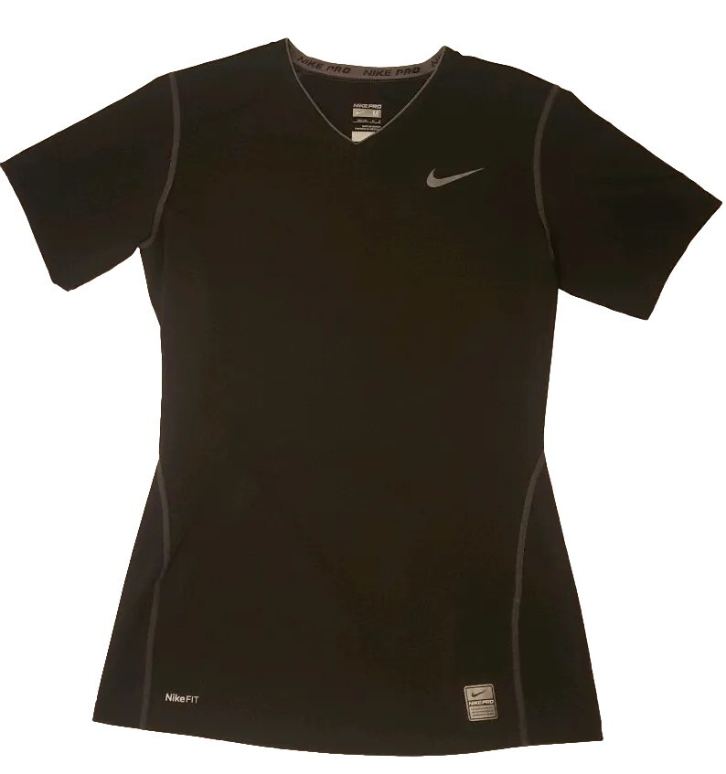 Nike Pro Fit Black Sports T Shirt Men's Medium Authentic Atheletic Fit Stretchy