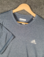 Adidas Aeroknit T-Shirt Mens Large Blue Climacool Athletic Performance Stretch