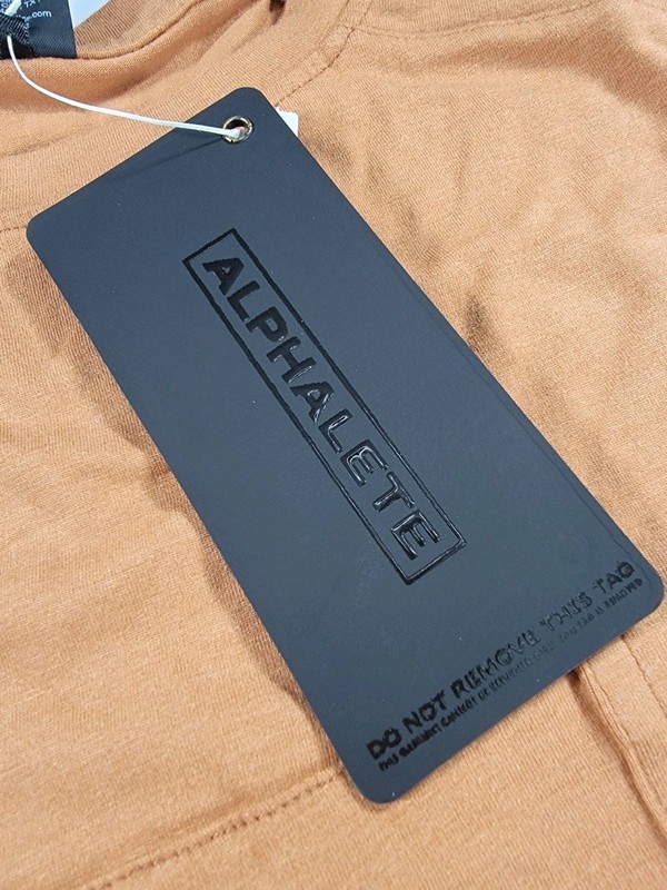 NEW Alphalete Men’s Workout Pocket T-Shirt Large Fitted Brown Stretch Gym NWT gallery