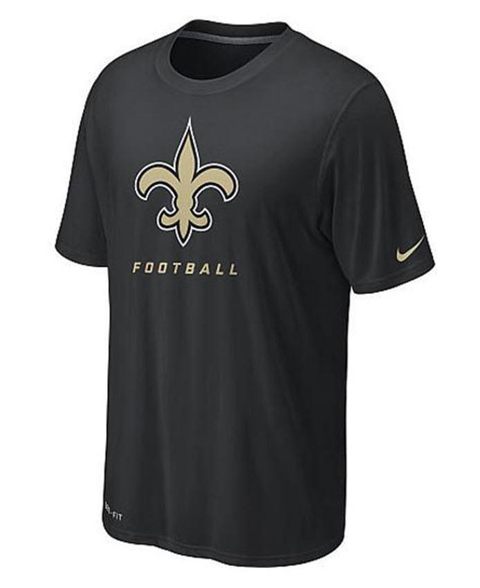 Nike Men's New Orleans Saints Legend Elite Logo Dri Fit T-Shirt Black Small gallery