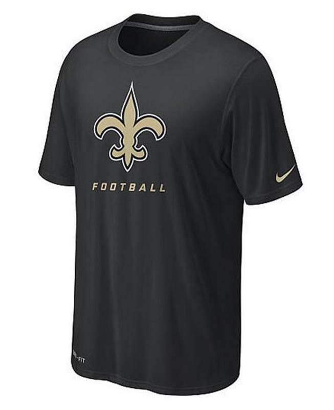 Nike Men's New Orleans Saints Legend Elite Logo Dri Fit T-Shirt Black Small gallery