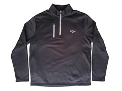 Callaway Golf 1/4 Zip Pullover Mens M Black UV Protection Chest Zip SA4669
