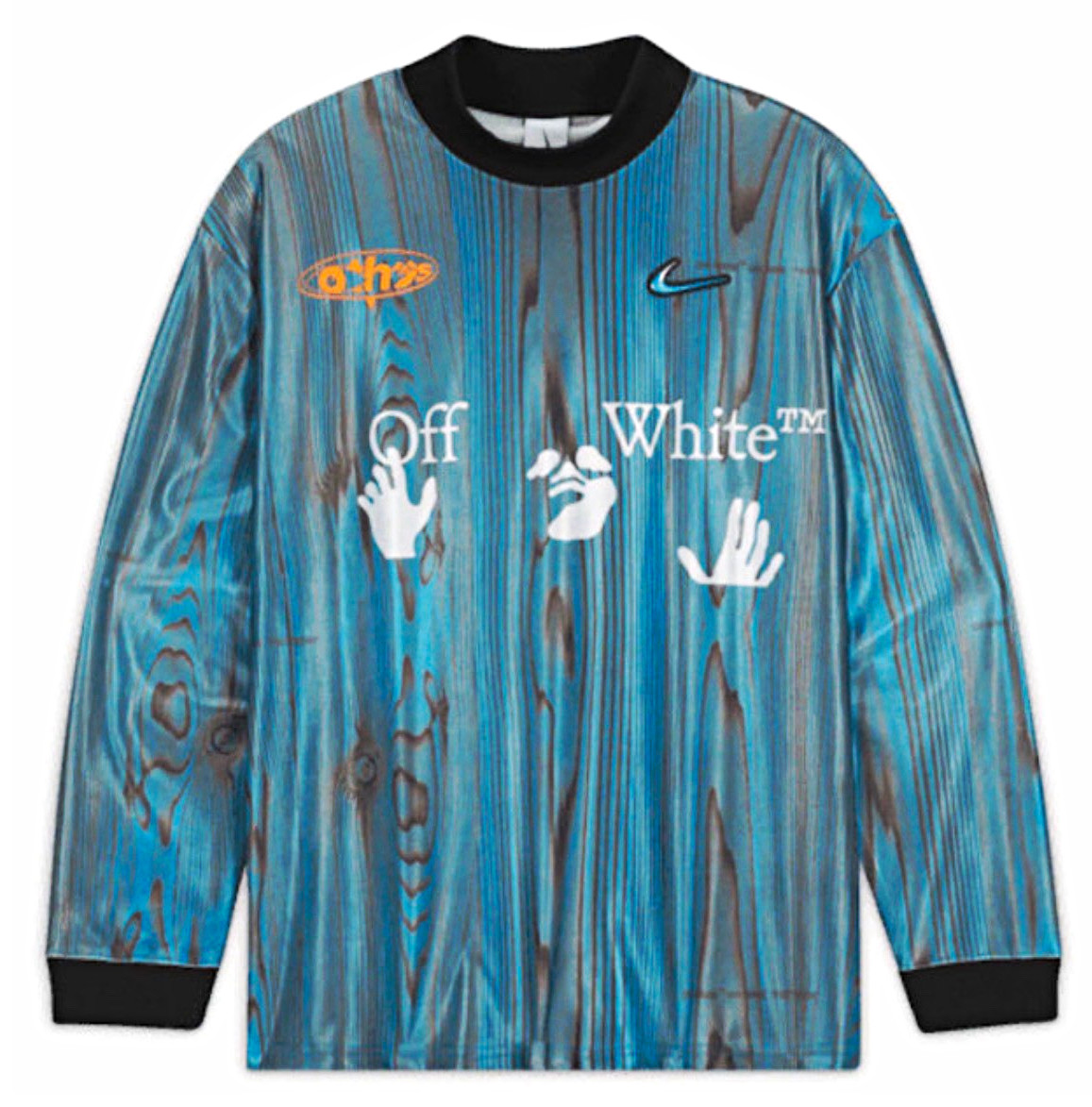 Nike x Off-White Men's Long Sleeve Crew Neck Tee Blue/Black M Graphic Logo gallery
