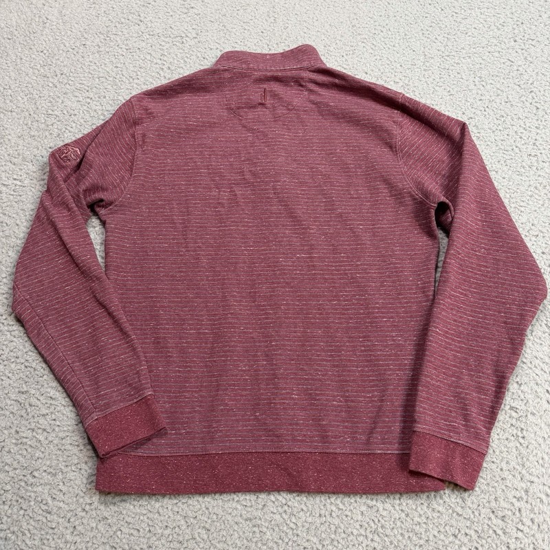 Johnnie O Pullover Mens Medium Red Performance Quarter Zip Golfer Cotton Sweater gallery