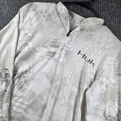 Huk Kryptek Icon 1/4 Zip Performance Shirt Mens S Yeti Camo Vented Mesh Fishing