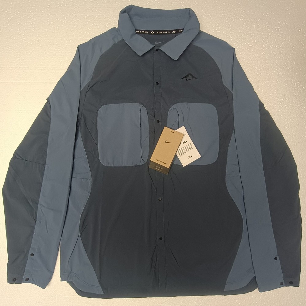 Nike Trail Dri-FIT ADV Running Shirt Jacket Men's Size S Two-Tone Blue NWT