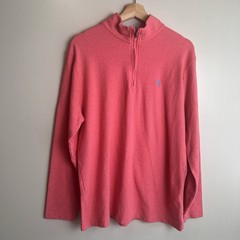 Men’s Izod Performance Comfort 1/4 Zip Pink Pullover Long Sleeve Shirt Size L