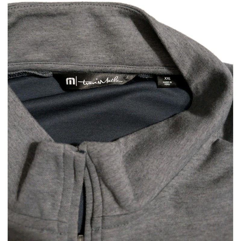 Travis Mathew Gray 1/4 Zip Pullover Mens XXL Golf Ball Ops Lightweight Stretch gallery