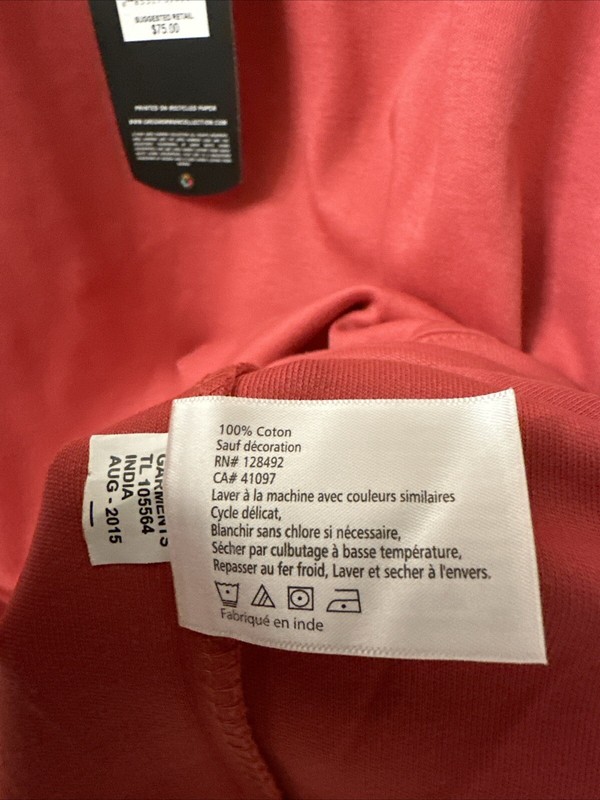 Greg Norman 1/4 Zip Pullover 100% Cotton Coral/Pink Long Sleeve Size L (NWT) gallery