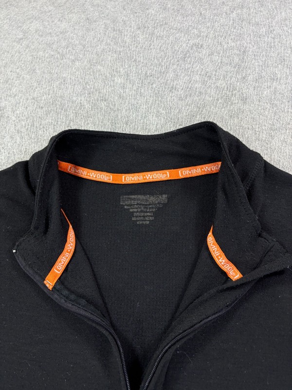 Omni Wool 1/4 Zip Polyester/Wool Base Layer Pullover (Men's XL) Black gallery