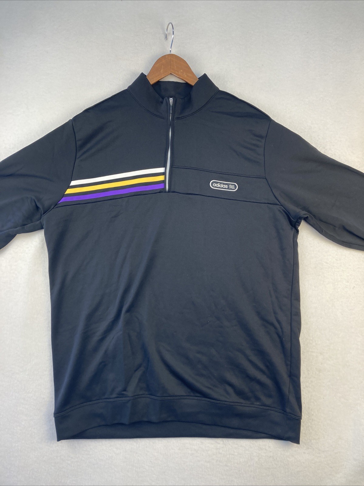 New Black Adidas Golf Mens 1/4 Zip Pullover Sweatshirt Size L Long Sleeve NWOT gallery