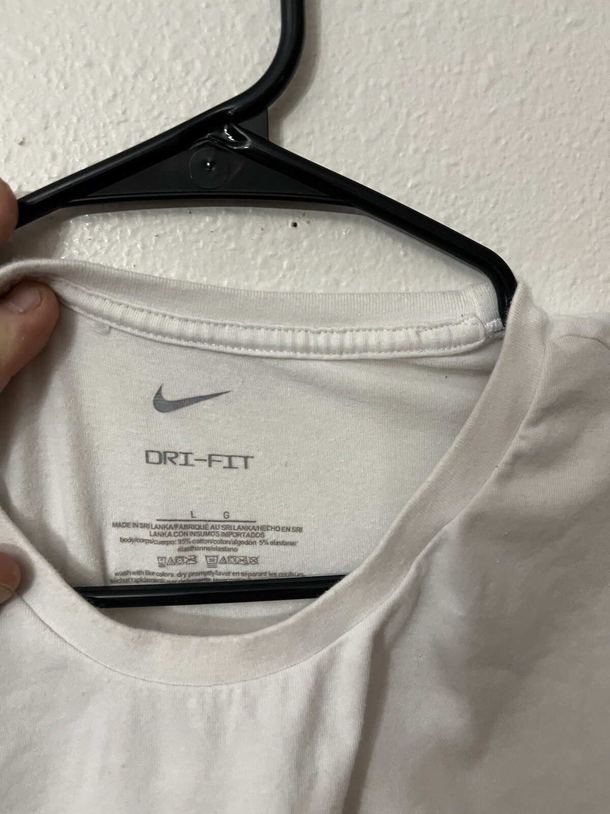 Nike Tee Dri Fit Solid Dri-fit T-shirt Mens White Sz Large gallery