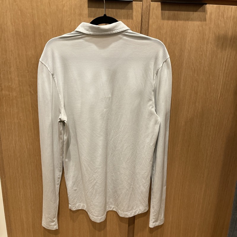 Mens Lululemon Evolution Long Sleeve Polo Shirt Very Lt Gray Med (?) See Measure gallery