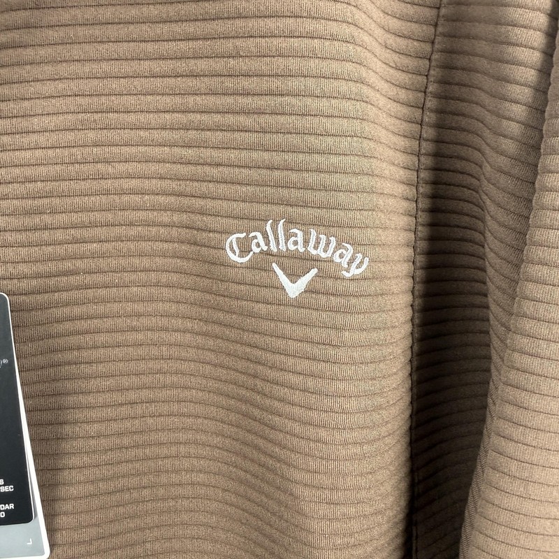 Callaway Sweatshirt Mens 2XL Brown Opti-Dri Quarter Zip Golf UPF 50 Pullover gallery