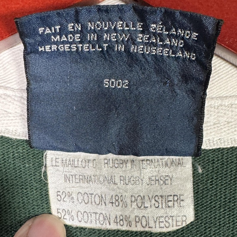 Canterbury New Zealand Rugby Shirt Mens L Green Striped Kiwi Lager *FLAW gallery