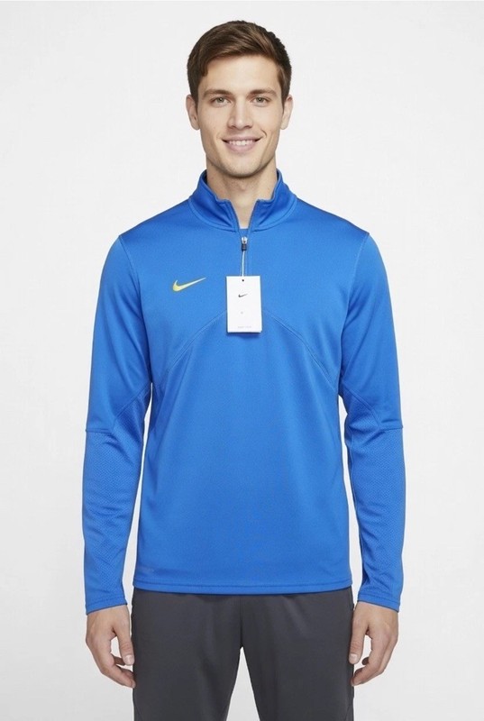 Mens Size XL- Nike Dri-Fit Training Pullover 1/4 Zip Signal Blue Yellow M53181 gallery