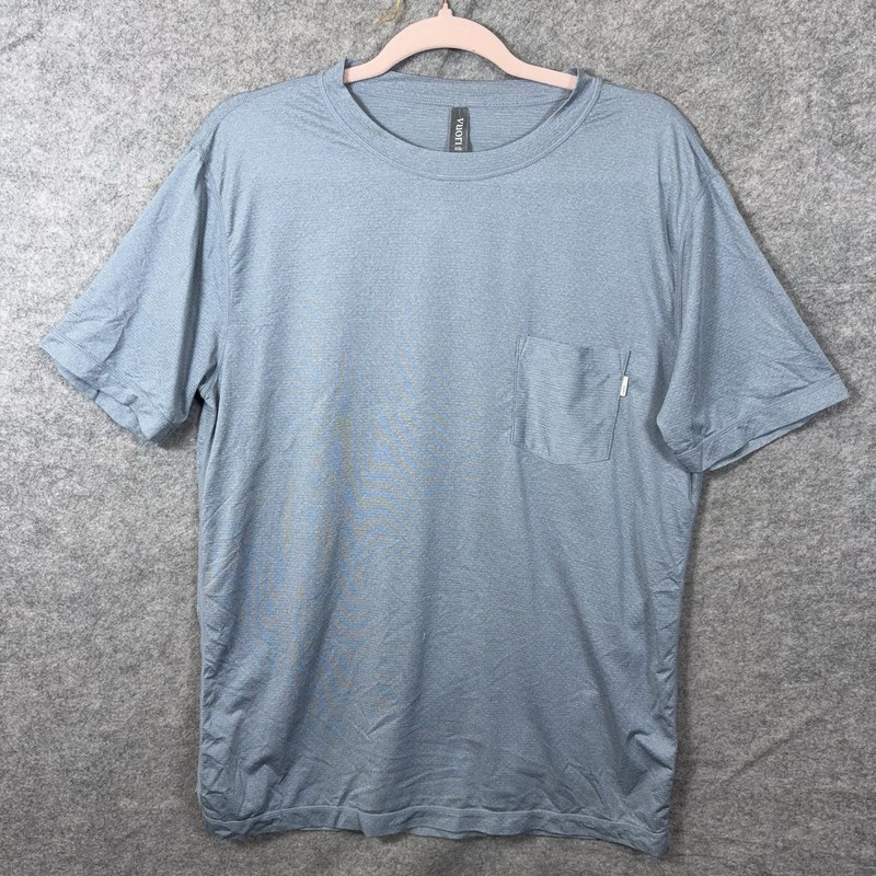Vuori Tradewind Performance Tee Mens Sz M Blue Moisture Wick Quick Dry Pocket gallery