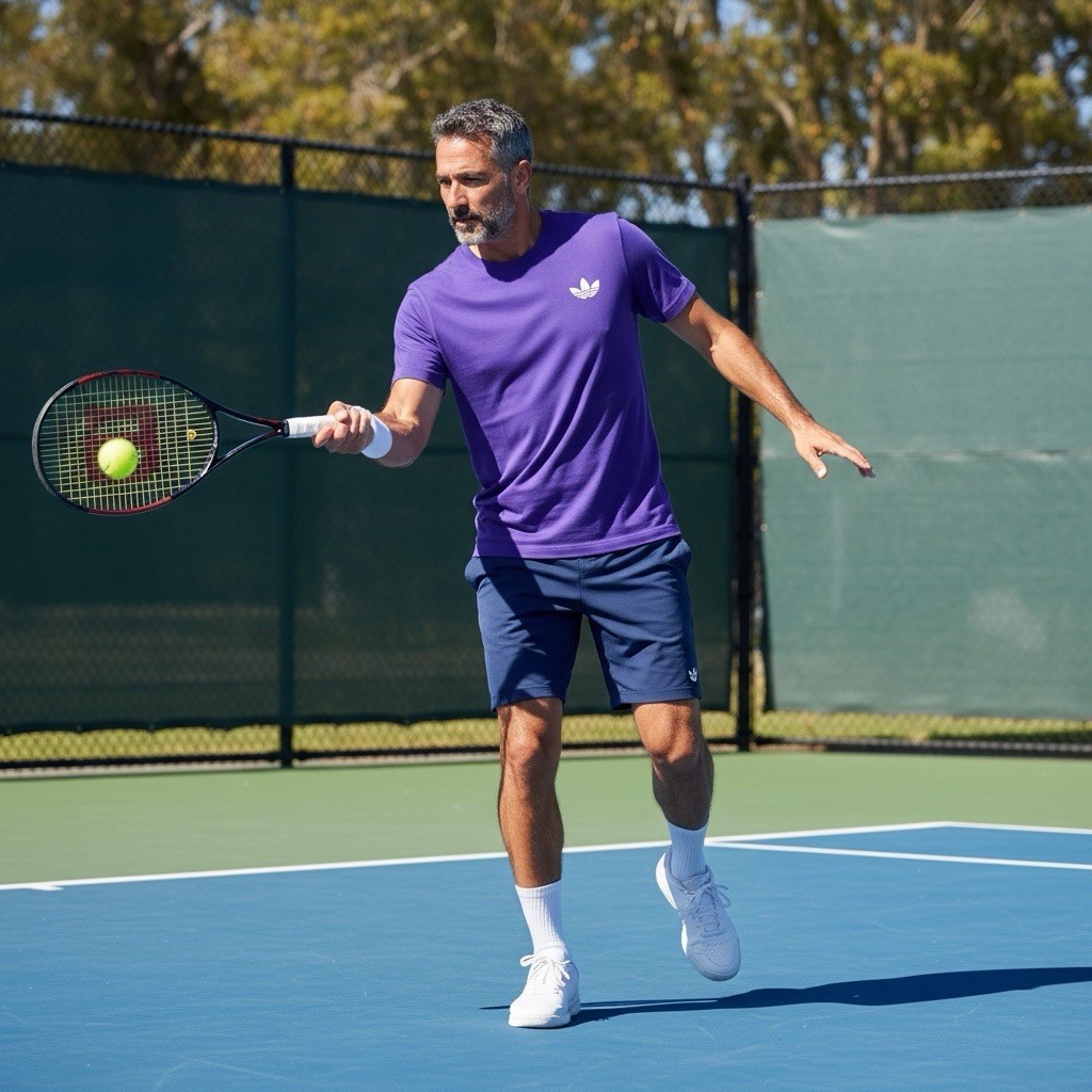 Mens Adidas Tennis Pro Climacool+ FreeLift Jersey Shirt JY4847 Plum Size Medium gallery