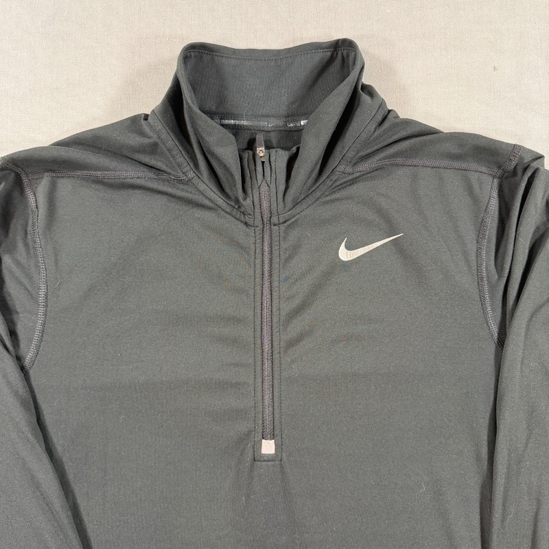 Nike Element Dri Fit Half Zip Running Top Mens Small Black Solid Pullover 683485 gallery