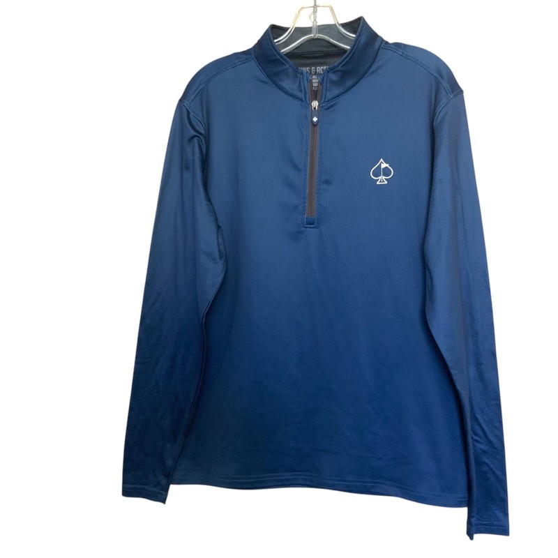 Pins & Aces Golf Co 1/4 Zip Pullover Mens Small Blue Performance B2 gallery