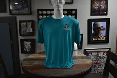 Howling Wolf Clothing Logo Howling Wolf Teal Sport tec T-Shirt Sz- L