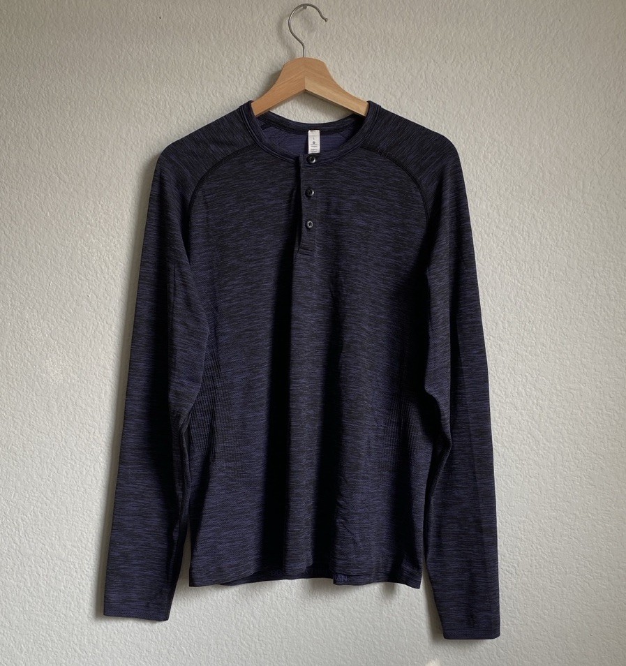 Lululemon Metal Vent Tech Henley Long Sleeve Deep Purple Black Size Large gallery