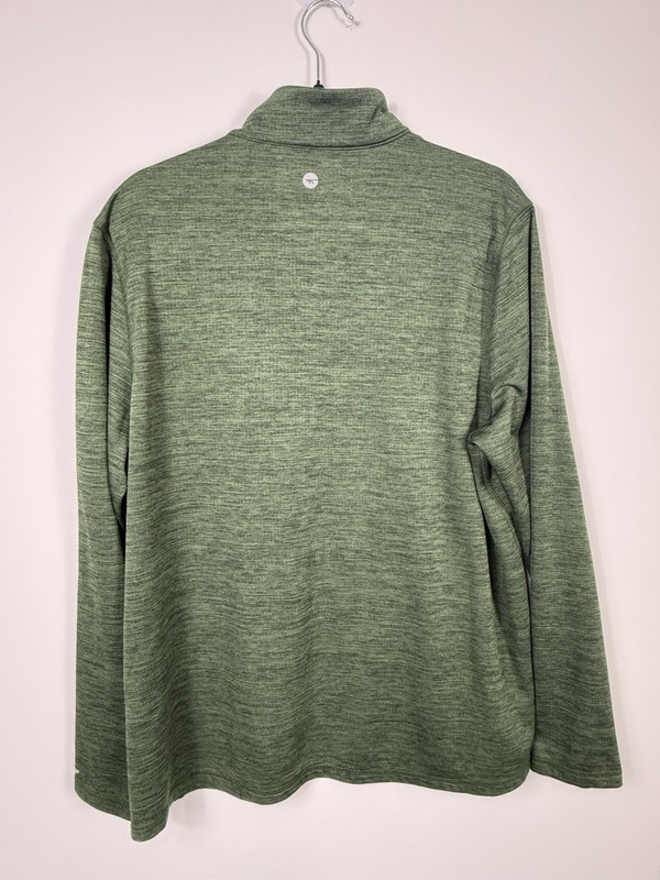 Hi-Tec DRI-TEC 1/4 Zip Pullover Green Mock Neck Long Sleeve, L gallery