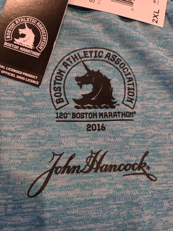 Adidas Boston Marathon 2016 Shirt Size XXL NEW w/ Tags Double Sided Blue 120th gallery
