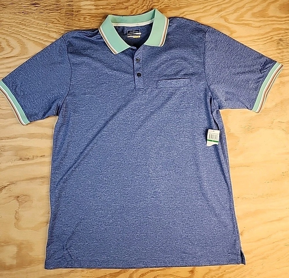 Jack Nicklaus Blue StayDri Golf Polo Shirt Mens Large Lightweight