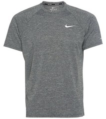 NEW Nike Men’s DRI-FIT UPF 40+ Hydroguard Swim Tee, Gray with White Logo, Large