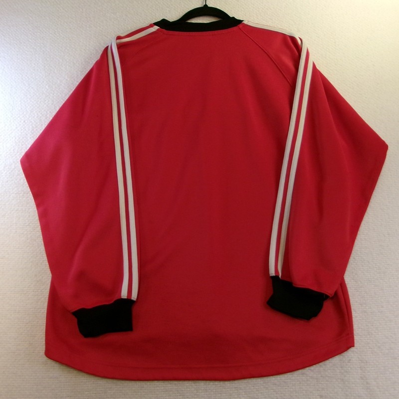 Adidas Mens M Long Sleeve Shirt Red White Stripes Ringer Crew Neck Athletic gallery