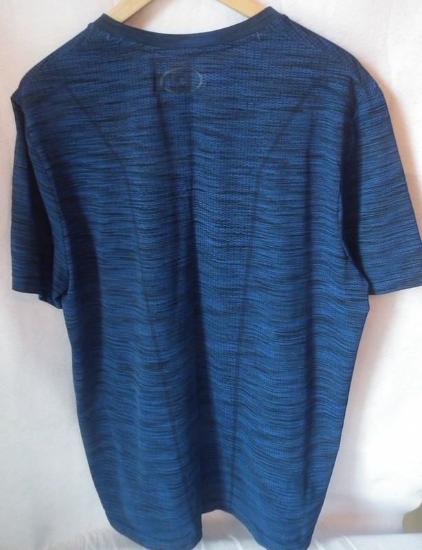 Under Armor Men's XL Blue Short Sleeve Fitted Shirt Heat Gear School Casual gallery