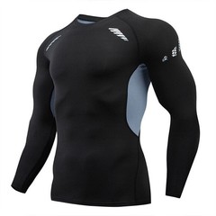 Mens Long Sleeve Compression Base-layer Shirts Fitness Sports Quick Dry T-Shirts
