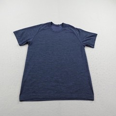 Lululemon Shirt Mens Medium Blue Heather Metal Vent Tech Performance Gym Workout