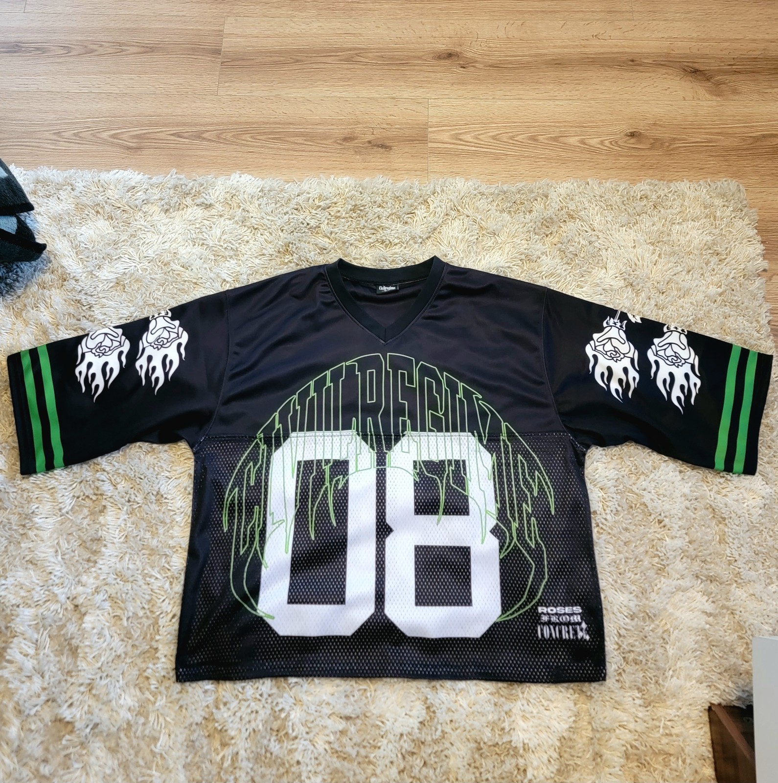 Men's Civil Regime Oversized Football Jersey Large Roses From Concrete gallery