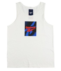 REEBOK Logo Tank Top sz M Medium White Red Blue Black