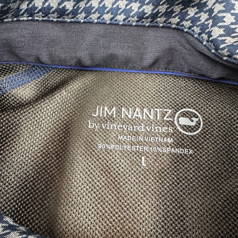 Vineyard Vines Pullover Mens Large Navy Blue Houndstooth Jim Nantz 1/4 Zip Golf gallery
