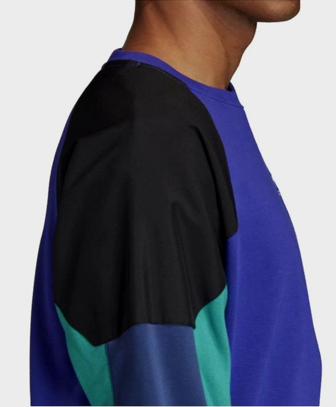 Adidas Originals Mens Soccer Purple Multicolor Logo Sweatshirt FM3697 Rare NEW gallery
