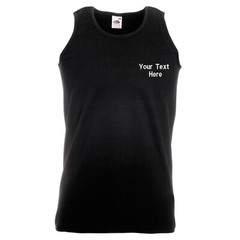 Personalised Embroidered Valueweight Athletic Vest Gym Sports Yoga Jogging SS100