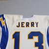 Rawlings Football Jersey Large White 13 Jerry Mesh Worn Blue Yellow gallery