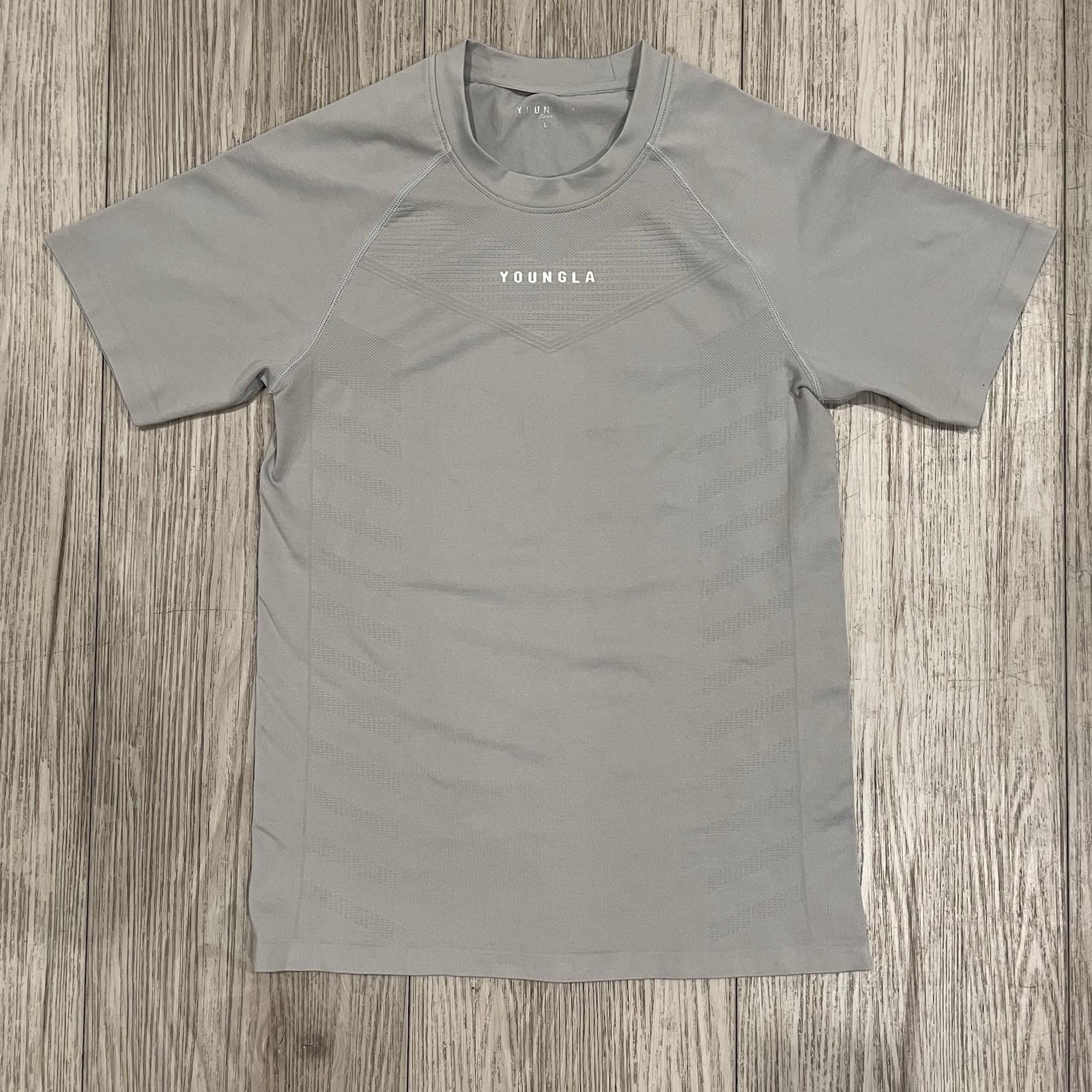 YoungLA SuperVillain Compression Tee GREY Men's SZ Large Gym Training #475 gallery