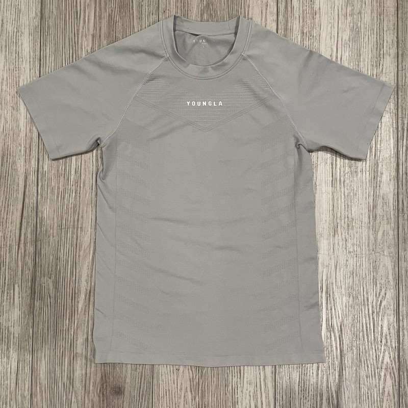 YoungLA SuperVillain Compression Tee GREY Men's SZ Large Gym Training #475 gallery