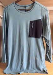 Lululemon Lab Sarala 3/4 Tee Harbor Green Men’s Small Tencel Linen Stretch Soft!