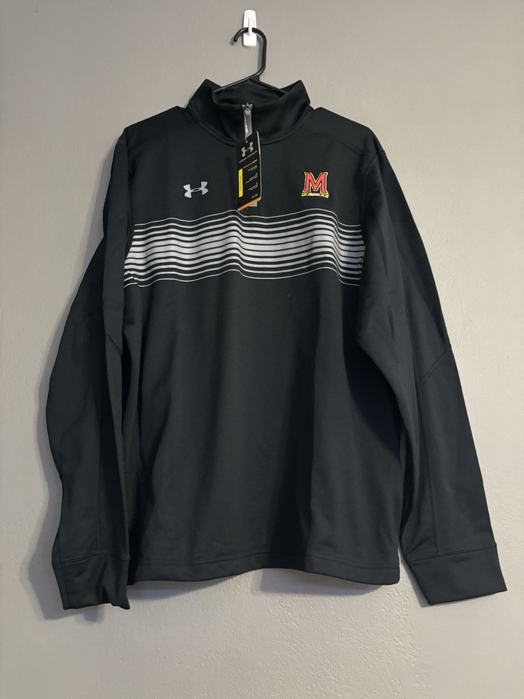 Under Armour Maryland Qualifier 1/4 Zip Black Men's L Mock Neck Long Sleeve