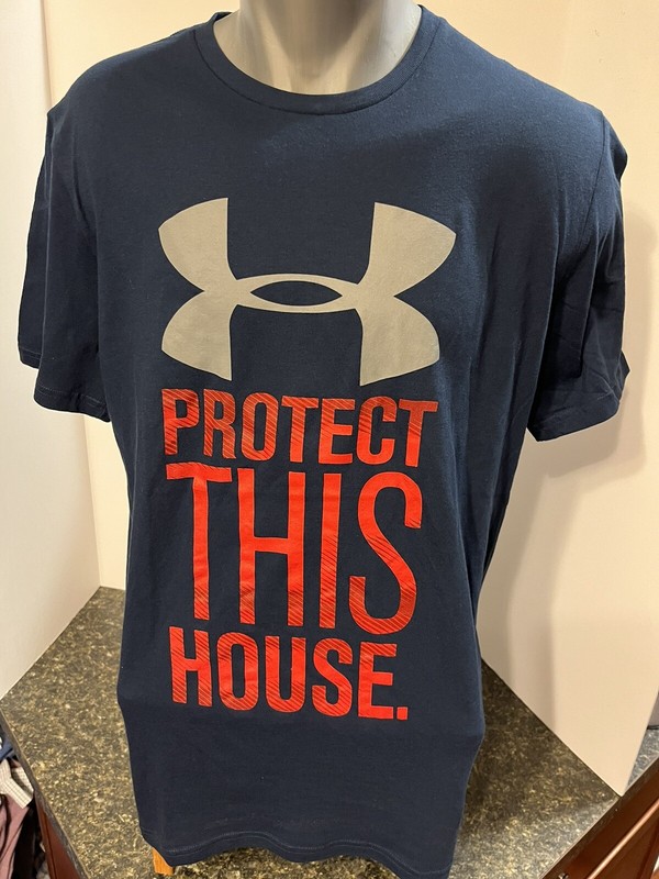 Under Armour Protect This House Men's T-Shirt Blue Cotton Polyester Medium gallery
