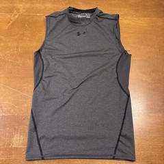 Under Armour Shirt Mens Medium Gray Heat Tank Compression Sleeveless Active