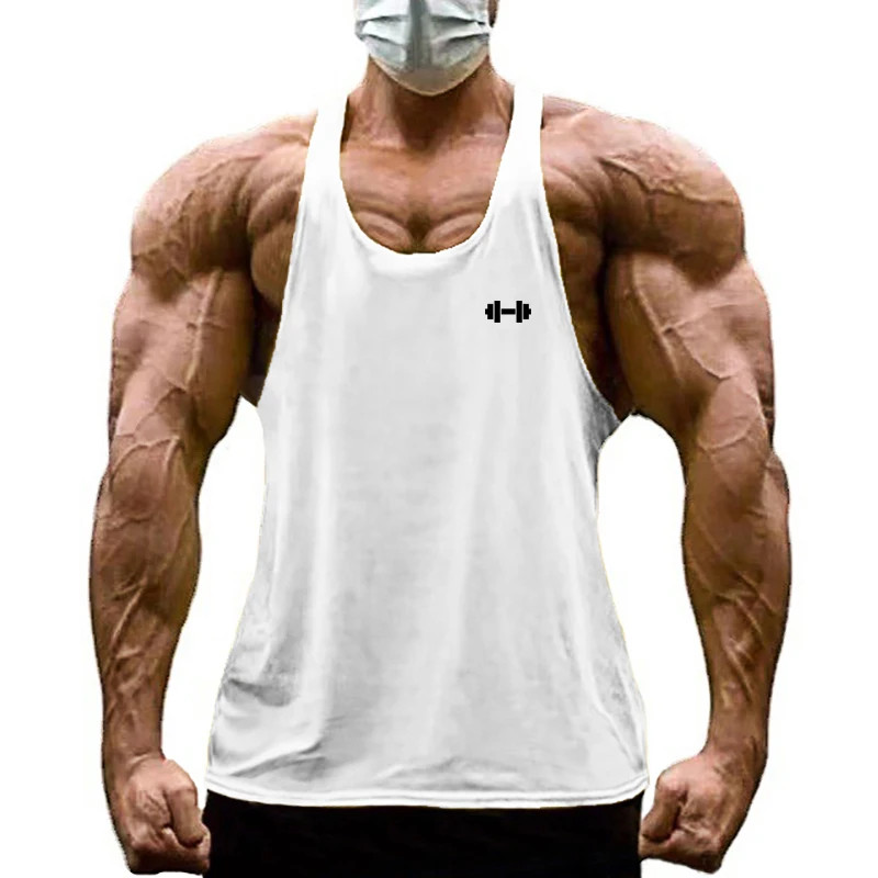 Summer Cotton Fitness Sleeveless Professional Bodybuilding Tank Tops Mens Y Back gallery