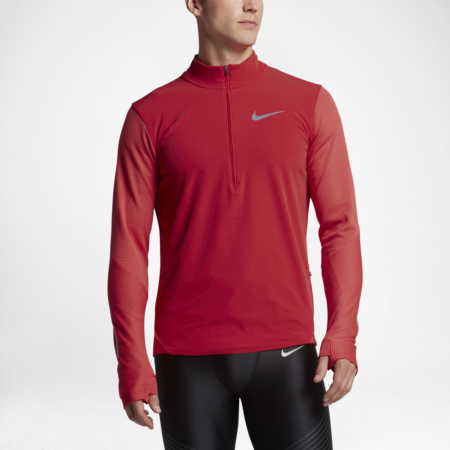 NWT Men's Nike AeroReact Dri-Fit Running 1/2 Zip HyBrid Team Red Size Small New gallery