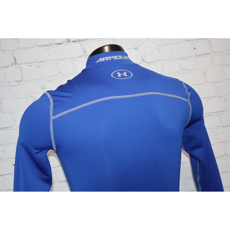 Under Armour ColdGear Compression Mens Medium Blue Mock Turtle Neck Shirt gallery