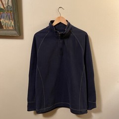 NWT Eddie Bauer Ascend 1/4 Zip Pullover Long Sleeve Mens Large Blue Canvas